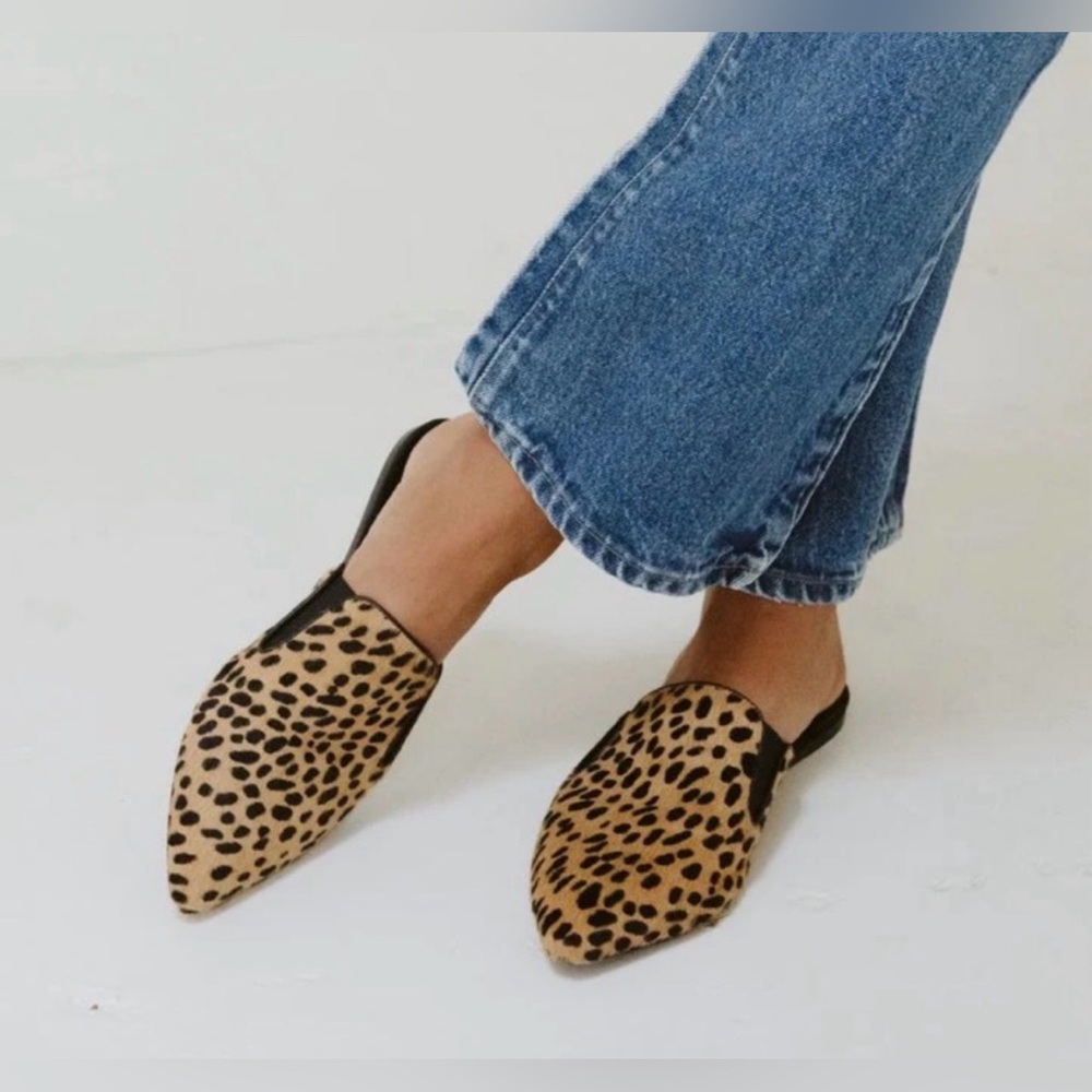 New! Jenni Kayne Pony Hair Mule - Spotted Leopard Cheetah Animal Print - Size 37 - Picture 4 of 15